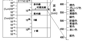 <図1>波長と色の分類